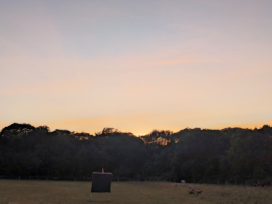 Sunset from the archery field at Bluebell Barn Farm