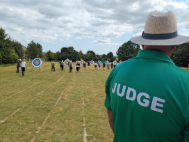 A judge overlooking the competition range