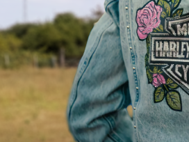 Denim motorcylcle jacket
