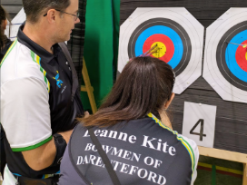 Darenteford archers admire their scoring arrows